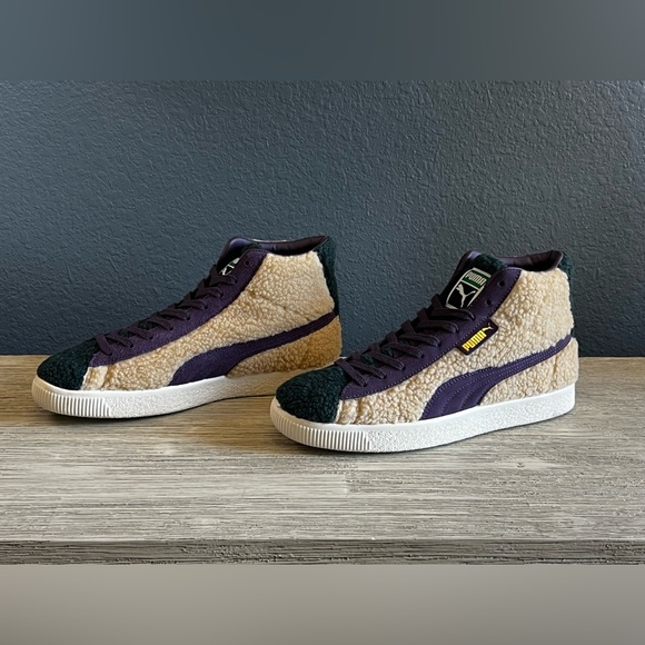 NEW!!! Puma Basket Mid Vintage Sherpa & Suede High-Tops